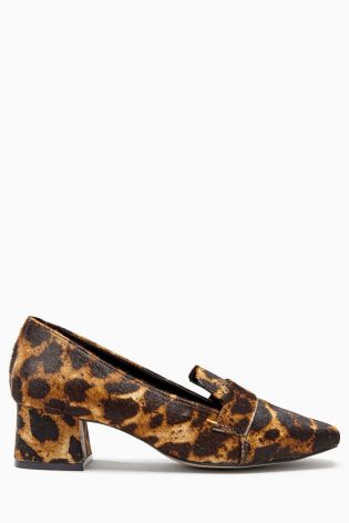 Leopard Print Leather Loafers